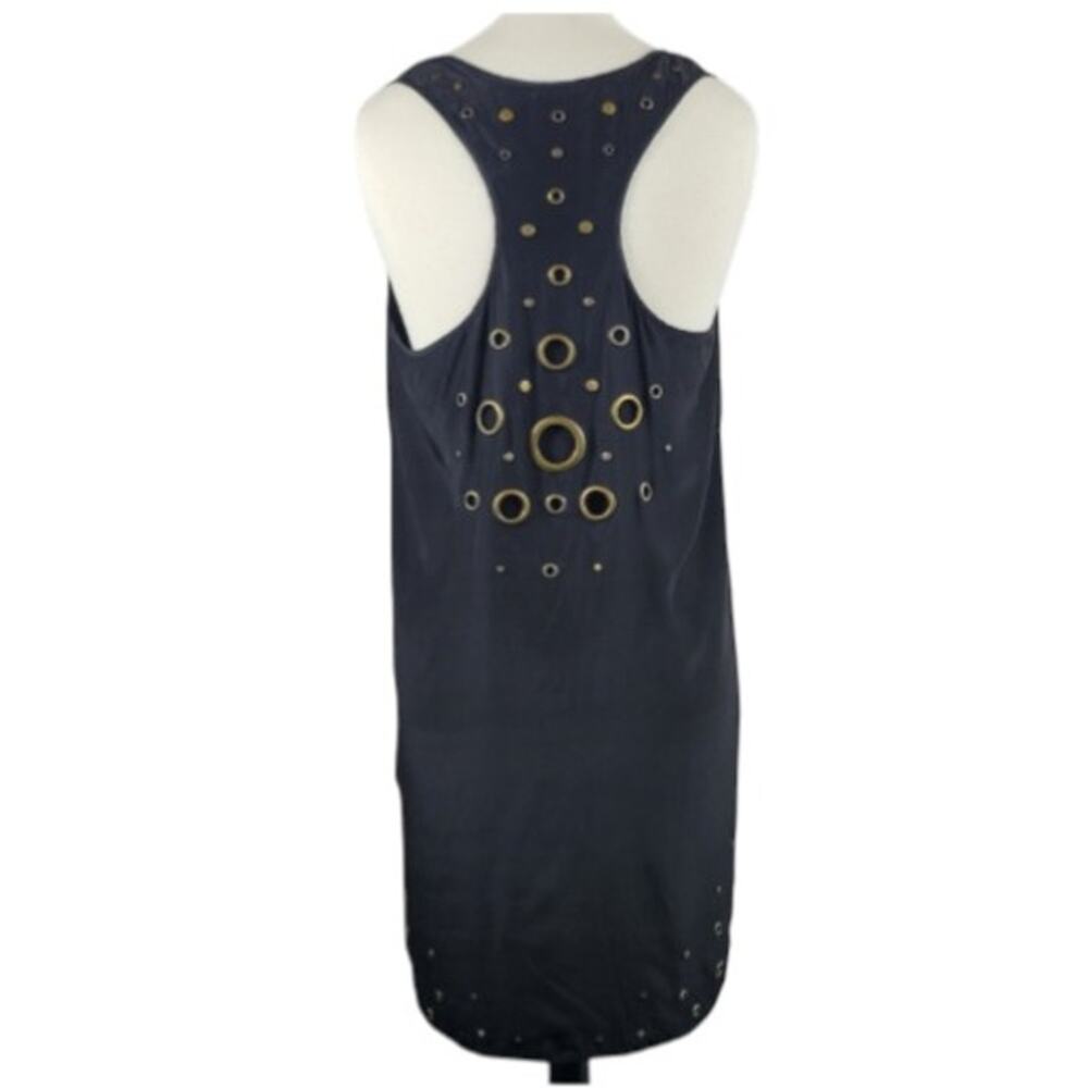 Haute Hippie Silk Sleeveless Dress Black LBD Grommet Size Medium